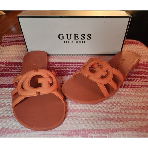 Guess Orange Elyho Sandals Ladies Size 8 NWT - Picture 4 of 5